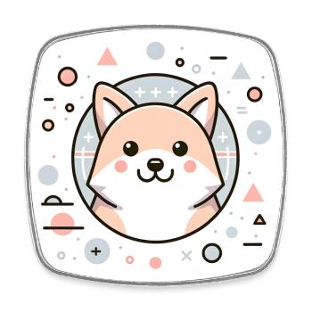 Süßer Hund – niedliches Design im japanischen Stil - Viereckiger Kühlschrankmagnet - Weiß - Vorne