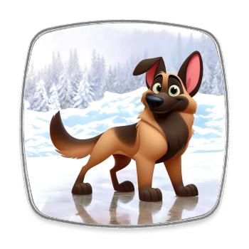 Malinois 2 - Viereckiger Kühlschrankmagnet - Weiß - Vorne