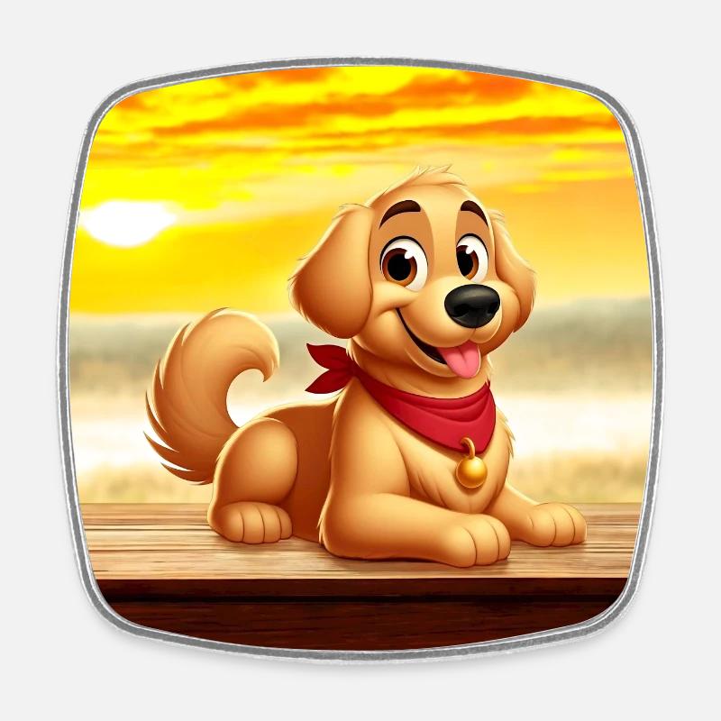 Labrador 7 - Square fridge magnet - white
