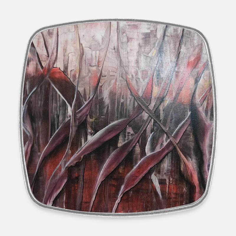 Flame - Square fridge magnet - white