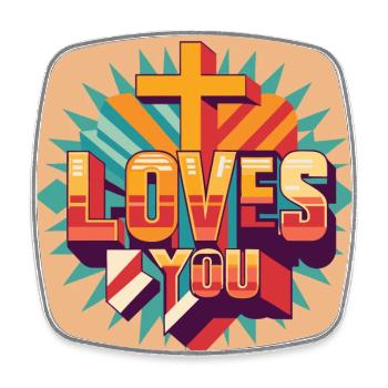 Jesus loves you - Square fridge magnet - white - Front