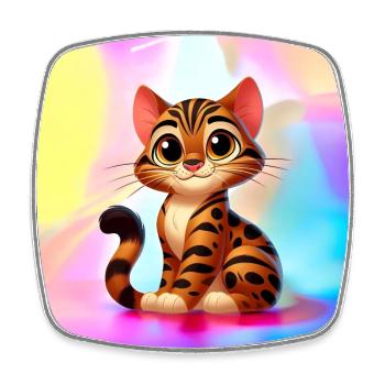 Bengalen 7 - Viereckiger Kühlschrankmagnet - Weiß - Vorne