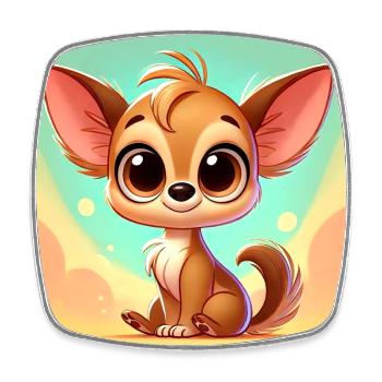 chihuahua - Magnet carré - blanc - Devant