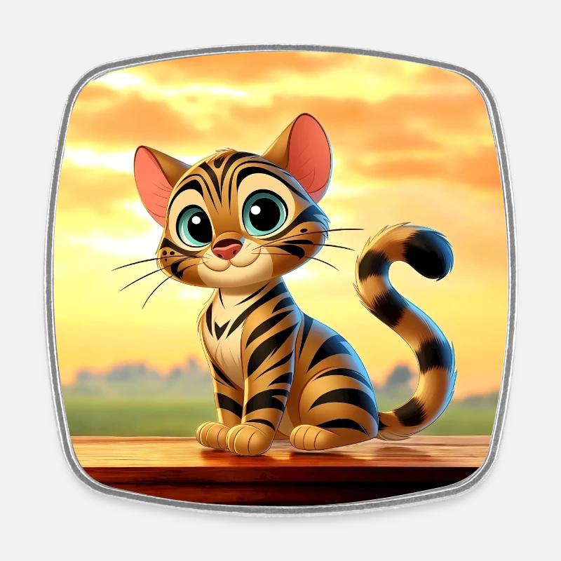 Savannah 2 - Square fridge magnet - white