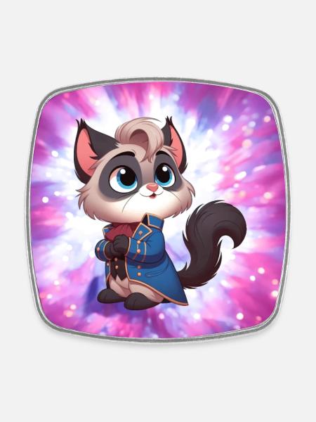 ragdoll 10 - Square fridge magnet - white