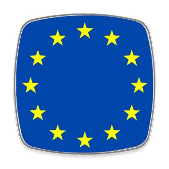 Europa flagge - Viereckiger Kühlschrankmagnet - Weiß - Vorne