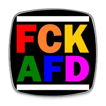 Fck afd - Viereckiger Kühlschrankmagnet - Weiß - Vorne