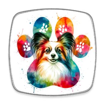 Papillon Art 3 - Viereckiger Kühlschrankmagnet - Weiß - Vorne