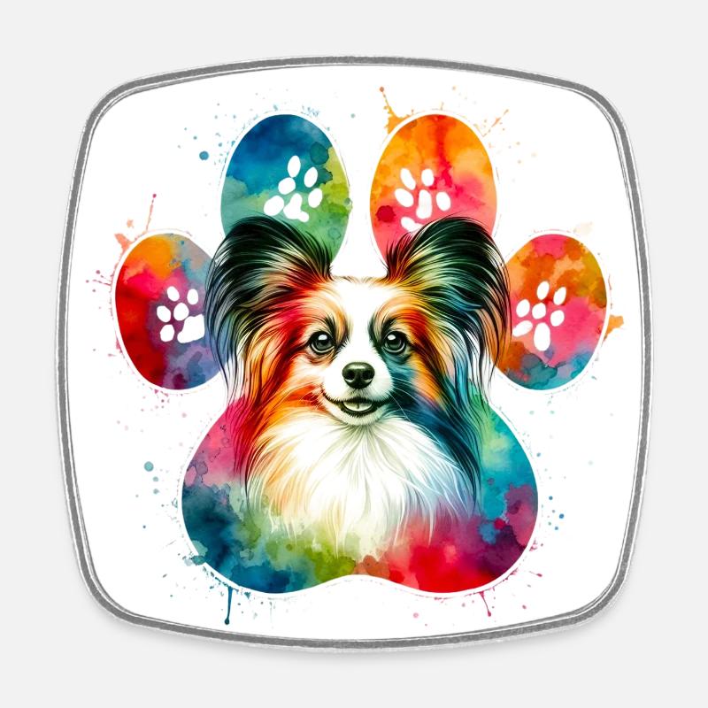Papillon Art 3 - Magnet carré - blanc