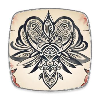 tatouage tribal - Magnet carré - blanc - Devant
