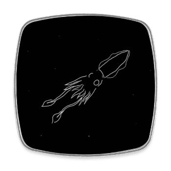 Giant Squid - Square fridge magnet - white - Front