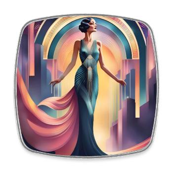 An elegant woman - Square fridge magnet - white - Front