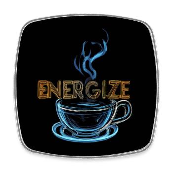 Kaffee retro Werbung Neon Reklame - Viereckiger Kühlschrankmagnet - Weiß - Vorne