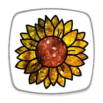 Tournesol cosmique - Magnet carré - blanc - Devant