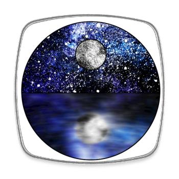 Scène de pleine lune cosmique - Magnet carré - blanc - Devant