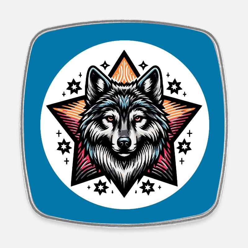 Experience the wilderness and feel freedom - Square fridge magnet - white