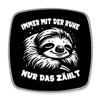 Faultier - immer cool bleiben - immer mit der Ruhe - Viereckiger Kühlschrankmagnet - Weiß - Vorne