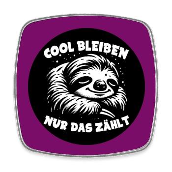 Faultier - immer cool bleiben - immer mit der Ruhe - Viereckiger Kühlschrankmagnet - Weiß - Vorne