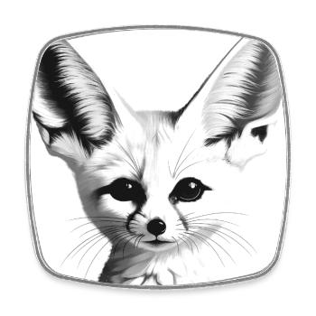 Fennec - Magnet carré - blanc - Devant