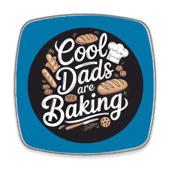 Cool dads baking bread - Square fridge magnet - white - Front