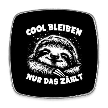 Cool bleiben immer mit der Ruhe lustiges Faultier - Viereckiger Kühlschrankmagnet - Weiß - Vorne