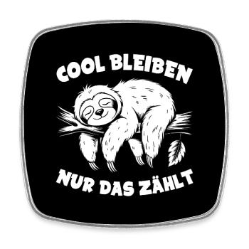 Cool bleiben immer mit der Ruhe lustiges Faultier - Viereckiger Kühlschrankmagnet - Weiß - Vorne