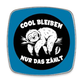 Cool bleiben immer mit der Ruhe lustiges Faultier - Viereckiger Kühlschrankmagnet - Weiß - Vorne