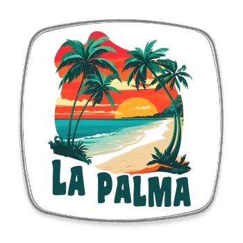 La Palma Canary Islands - Square fridge magnet - white - Front