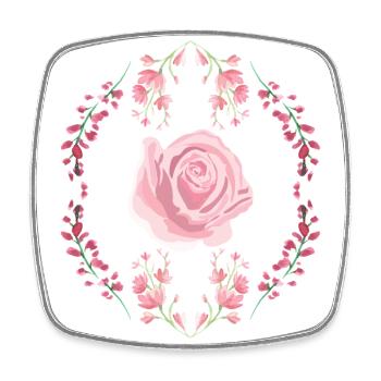 Flower - Viereckiger Kühlschrankmagnet - Weiß - Vorne