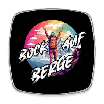 Bock auf Berge Bergwandern - Viereckiger Kühlschrankmagnet - Weiß - Vorne