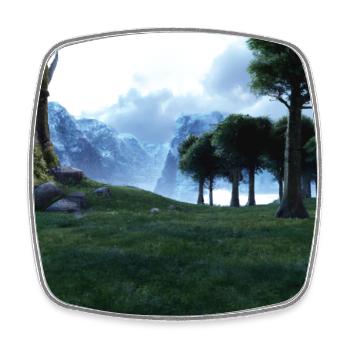 Beautiful mountain landscape in the fog - Square fridge magnet - white - Front