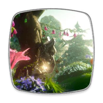 Magical forest - Square fridge magnet - white - Front