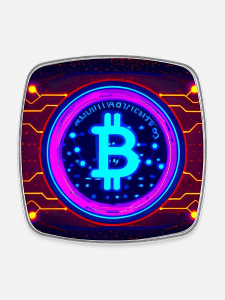 Bitcoin connected to - Square fridge magnet - white