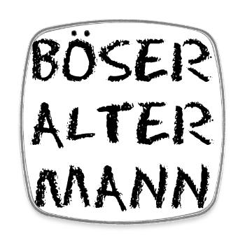 Böser alter Mann - Schriftzug - Viereckiger Kühlschrankmagnet - Weiß - Vorne
