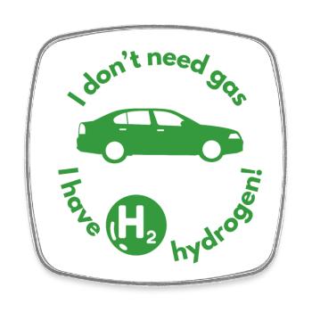Hydrogen H2 as a fuel for cars - Square fridge magnet - white - Front