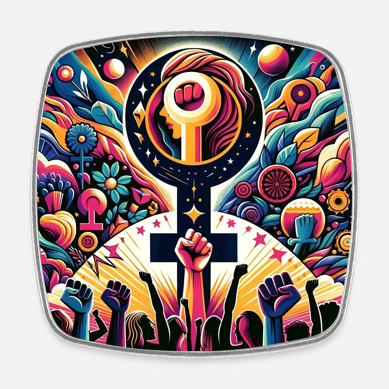 Women's Day - Square fridge magnet - white