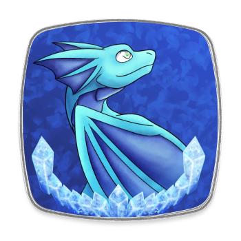 Frost-Drache - Viereckiger Kühlschrankmagnet - Weiß - Vorne