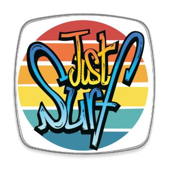 Just Surf - Viereckiger Kühlschrankmagnet - Weiß - Vorne