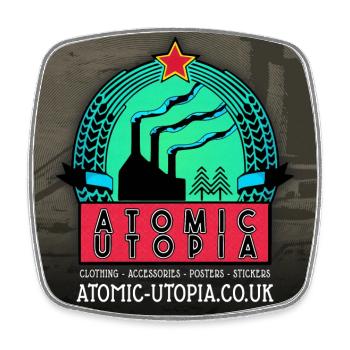 Atomic Utopia - Website Promo - Square fridge magnet - white - Front