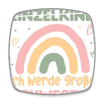 Große Schwester 2026 Regenbogen Süßes Geschwister - Viereckiger Kühlschrankmagnet - Weiß - Vorne