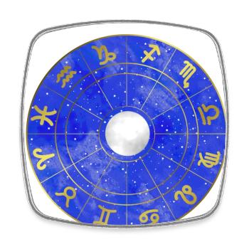 Stern - Sternzeichen - Mond - Sternenhimmel - Viereckiger Kühlschrankmagnet - Weiß - Vorne