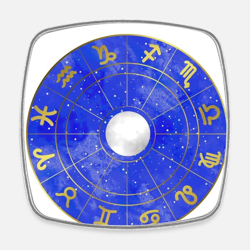 Star - Zodiac - Moon - Starry Sky - Square fridge magnet - white