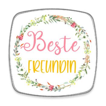 BESTE FREUNDIN ! Feldblumen personalisierbar - Viereckiger Kühlschrankmagnet - Weiß - Vorne
