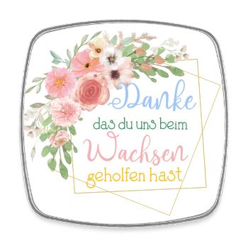 Danke das du uns beim Wachsen geholfen hast! - Viereckiger Kühlschrankmagnet - Weiß - Vorne