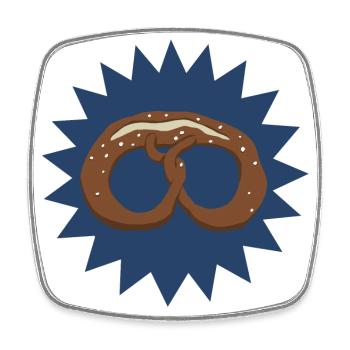 Brezel Stern - Viereckiger Kühlschrankmagnet - Weiß - Vorne