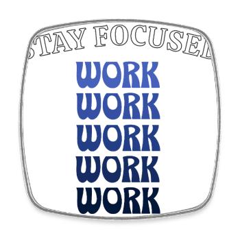 Stay Focused Work – Focus & Hustle Retro Look - Square fridge magnet - white - Front