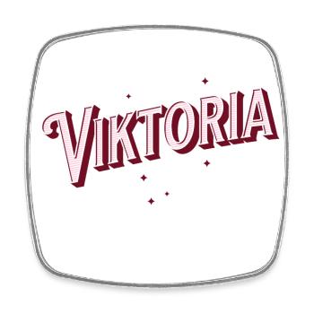 Viktoria Name tolle Mädchen Geschenkidee - Viereckiger Kühlschrankmagnet - Weiß - Vorne