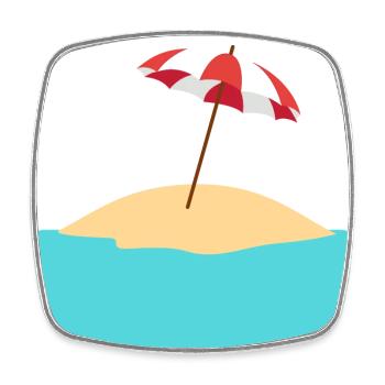 Beach with island to fill - Square fridge magnet - white - Front
