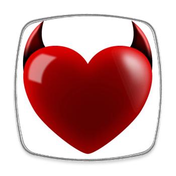 Heart Devil - Square fridge magnet - white - Front