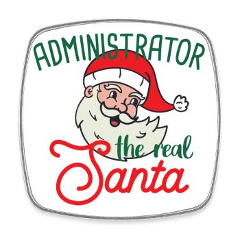 Admin xmas the real Santa Christmas - Square fridge magnet - white - Front